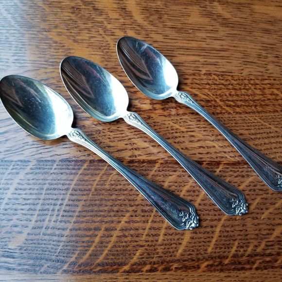 3 Duchess By Whiting Sterling Silver Teaspoons 5 7/8" Monogrammed - Picture 4 of 16